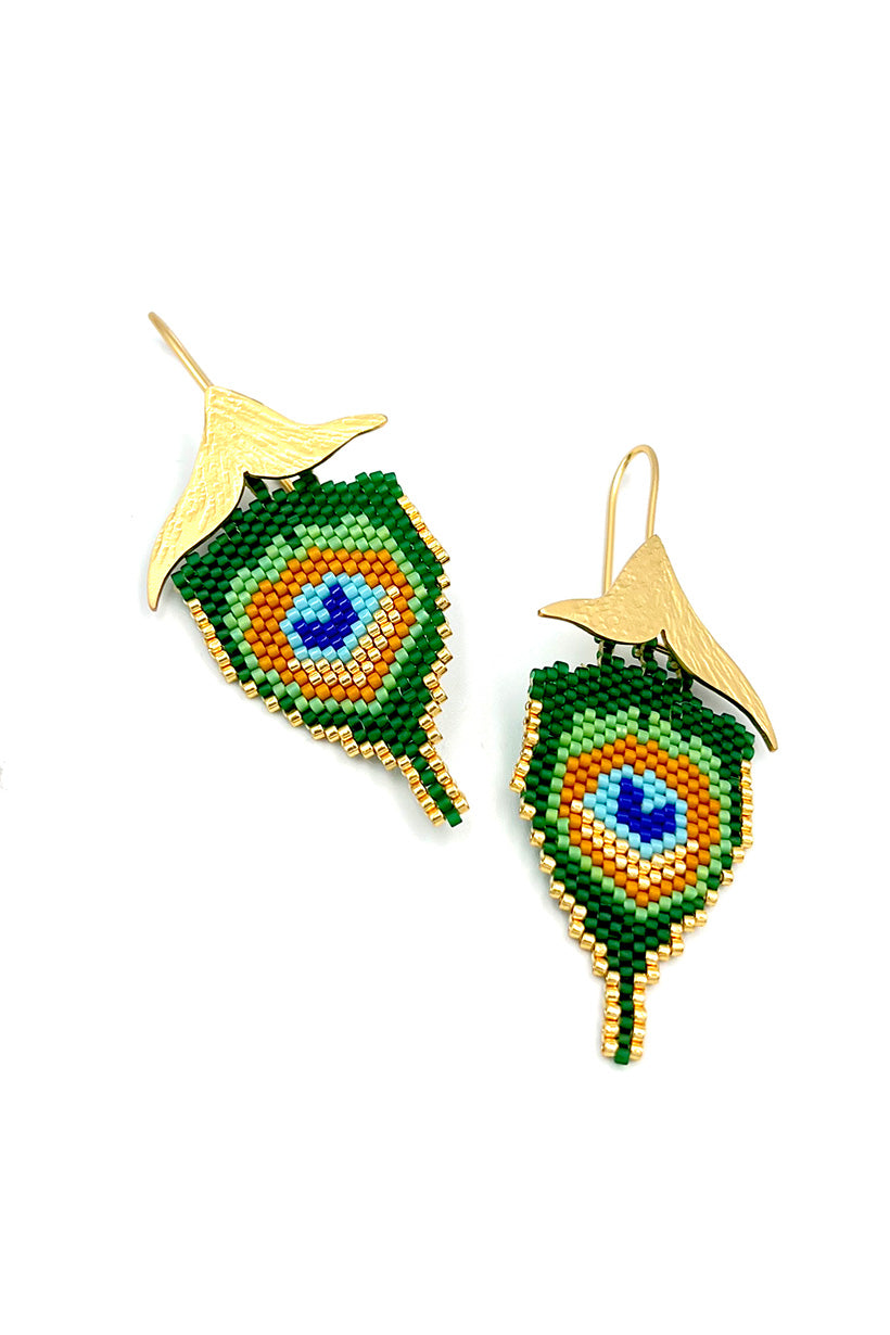 Peacock Feather Earrings